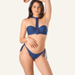 Bikini-Höschen Blossom marineblau