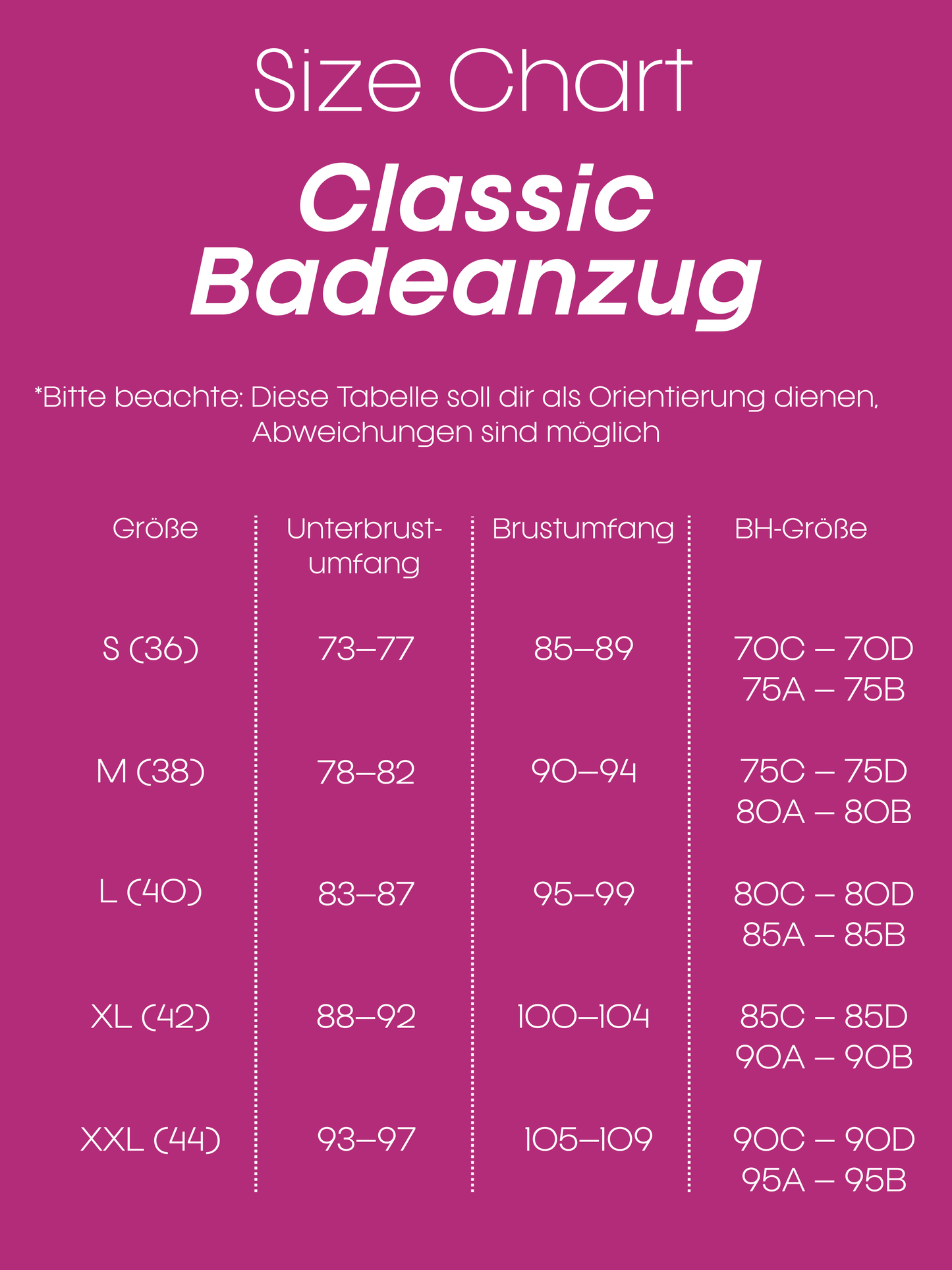Badeanzug Classic purpur