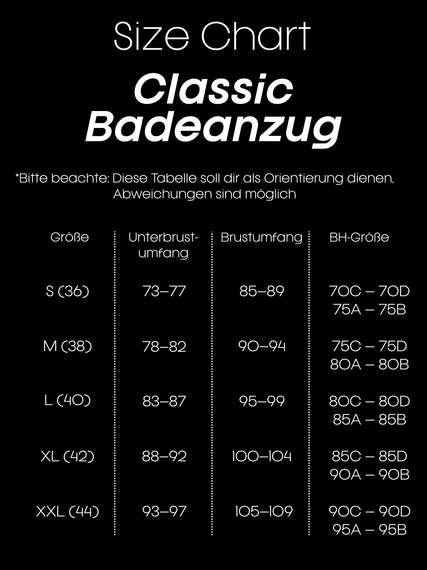 Badeanzug Classic schwarz